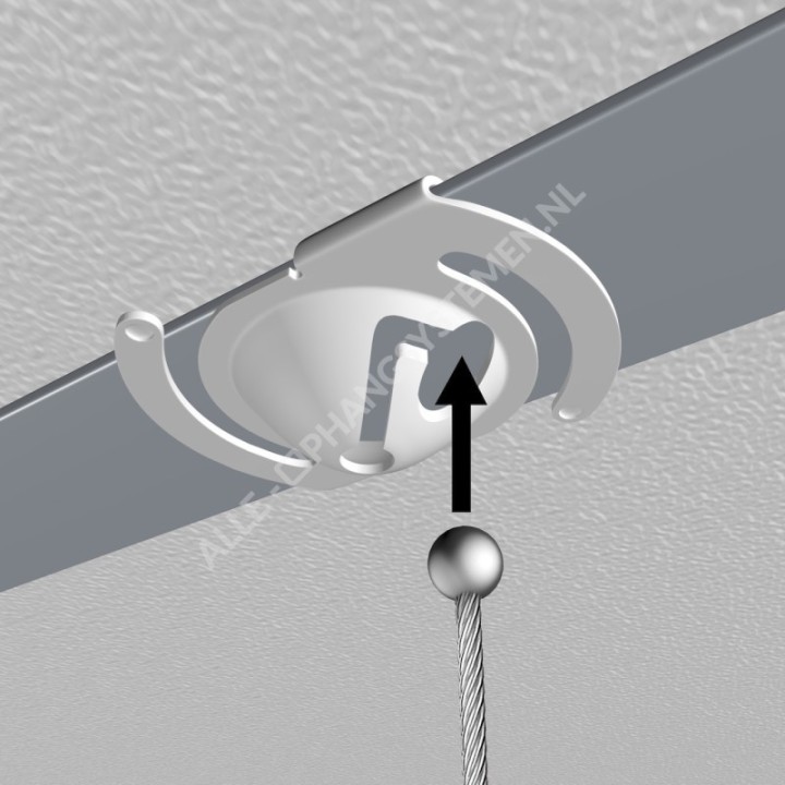 GeckoTeq Ensemble de clips de plafond en métal blanc avec fil d'acier