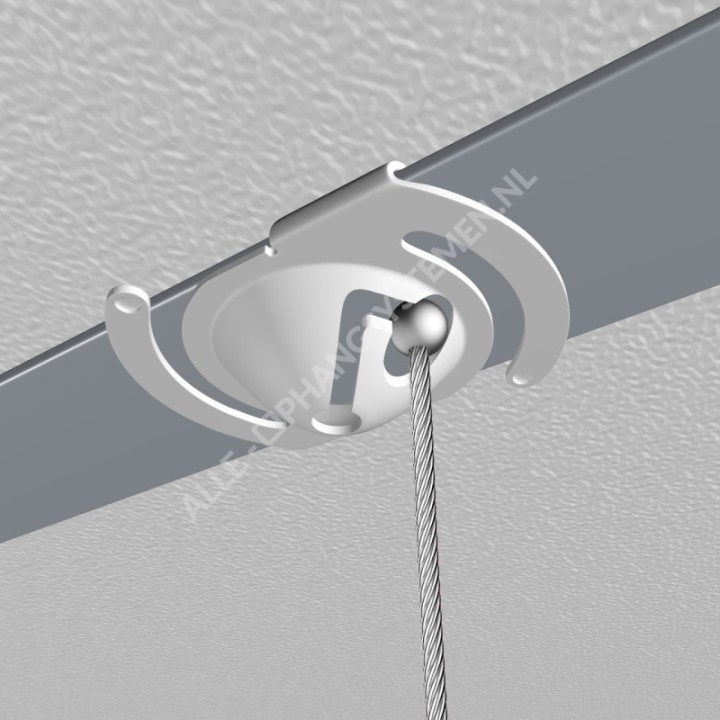 GeckoTeq Ensemble de clips de plafond en métal blanc avec fil d'acier