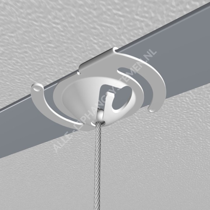 GeckoTeq Ceiling clip white metal set incl. steel wire