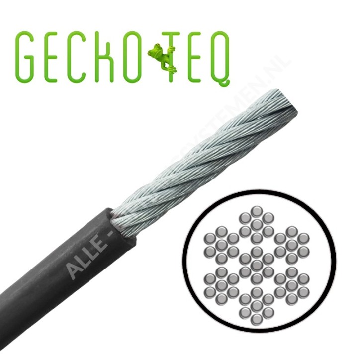 Geckoteq Steel Picture Wire Coil Black or White - 100m
