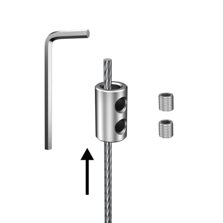 GeckoTeq Double Wire Clamp - 10kg (avec 2 vis Allen) - clé Allen incluse
