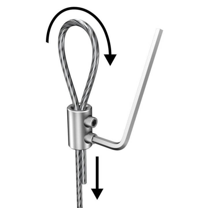 GeckoTeq Double Wire Clamp - 10kg (avec 2 vis Allen) - clé Allen incluse