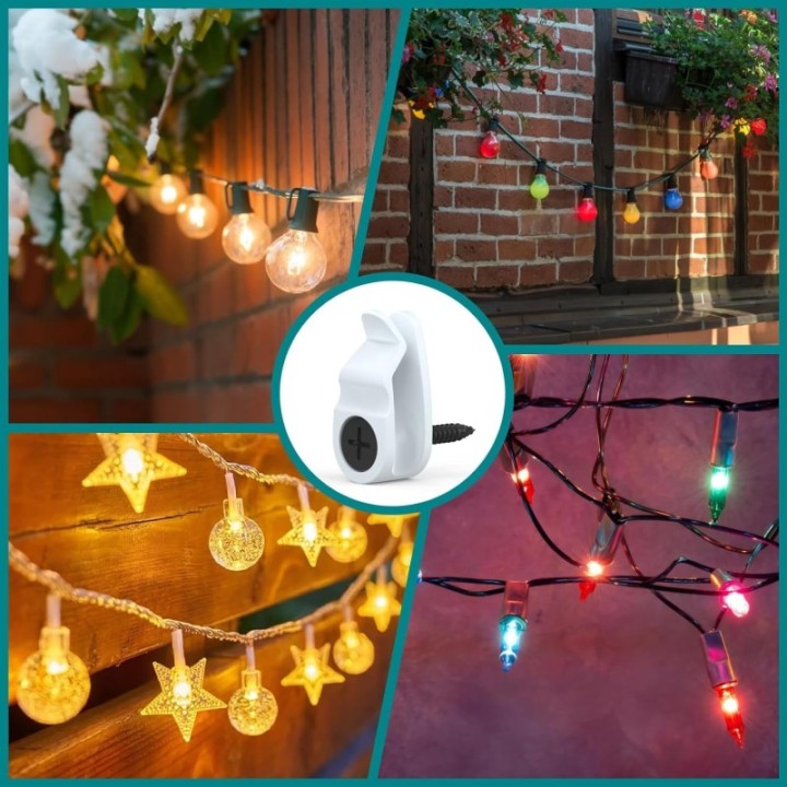 GeckoTeq 10x Kunststof Draad haakjes voor slingers en feestverlichting