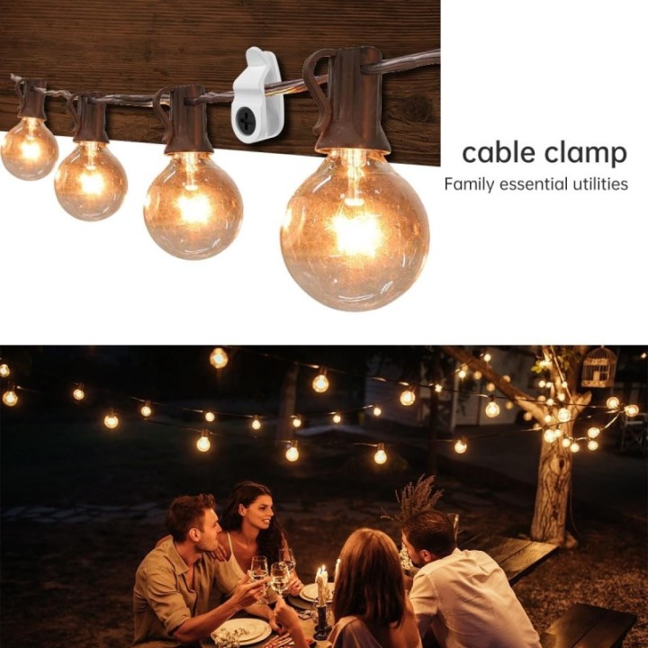 Crochets en fil de plastique GeckoTeq pour guirlandes et éclairage de fête