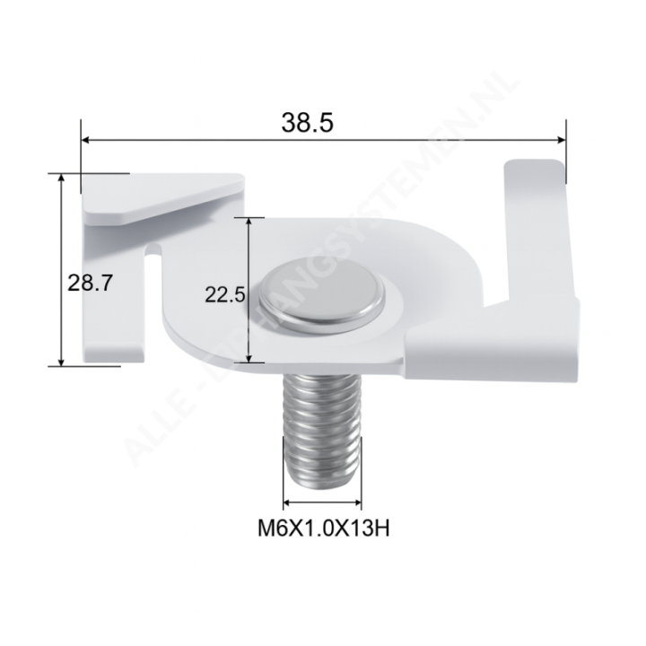 GeckoTeq metal clamp in white for suspended ceilings - 10kg