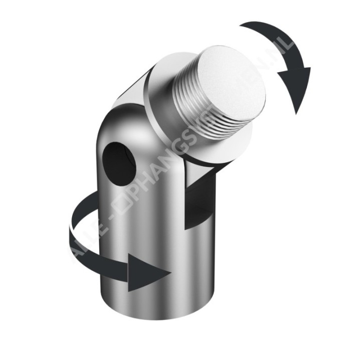 GeckoTeq Vernikkelde swivel joint (kantelbare koppeling)