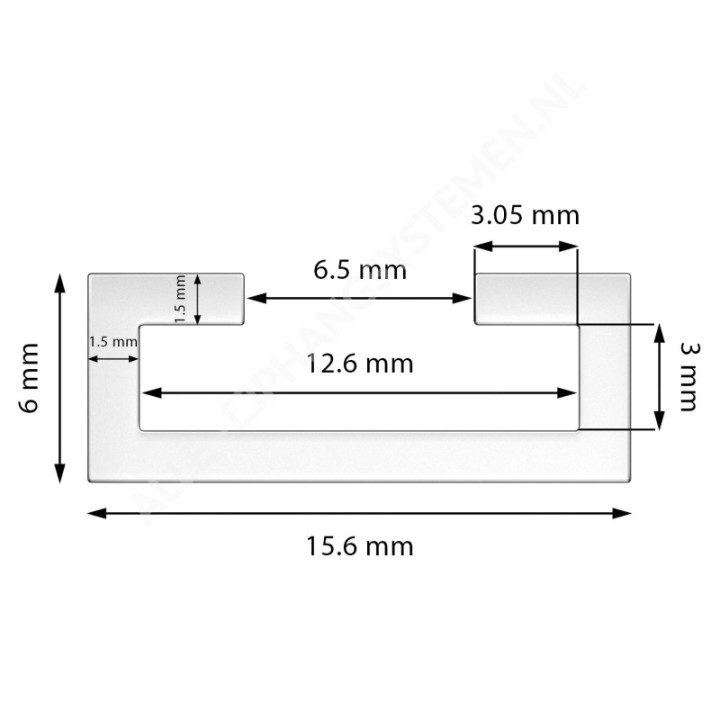 GeckoTeq Aluminium plafondrail voor akoestische panelen en baffles - 25kg