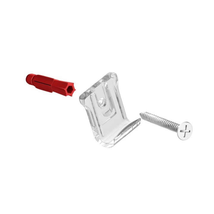 GeckoTeq Transparent DiBond Glass Forex Mirror Wall Clamp set - vis incluses