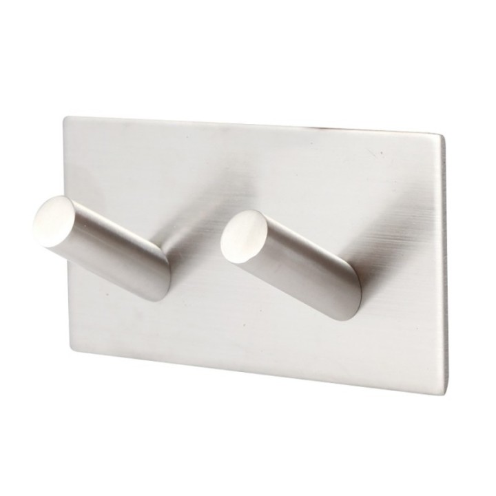 GeckoTeq Stainless Steel Selfadhesive Hook - 2 hanging points