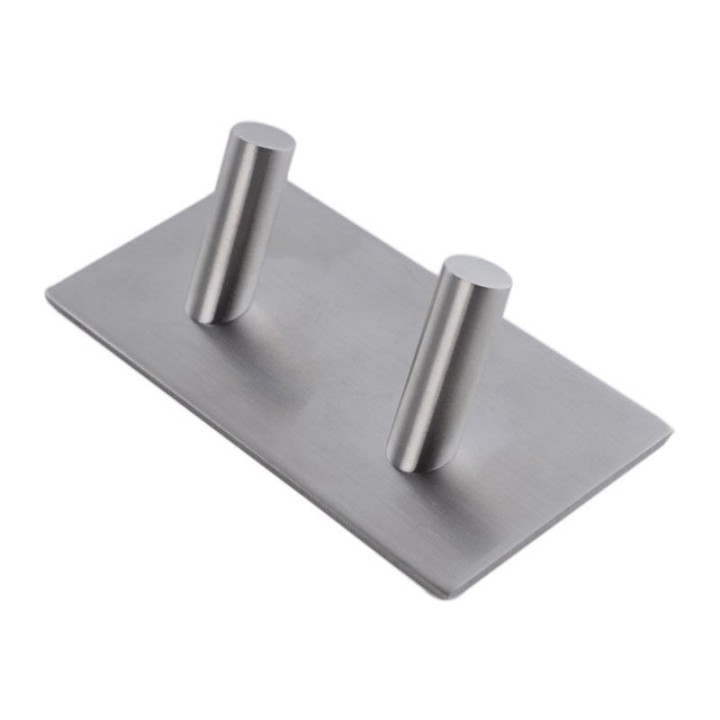 GeckoTeq Stainless Steel Selfadhesive Hook - 2 hanging points