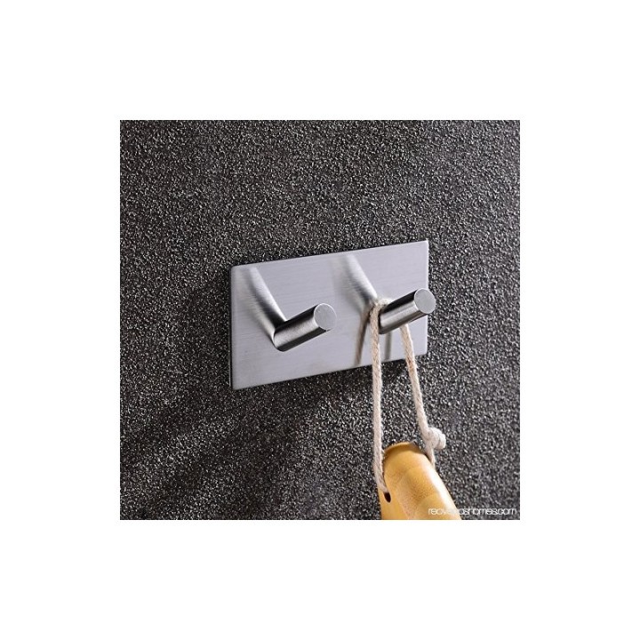 GeckoTeq Stainless Steel Selfadhesive Hook - 2 hanging points