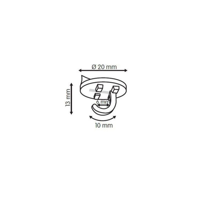 GeckoTeq crochet de plafond autocollant blanc - 20mm - par pièce