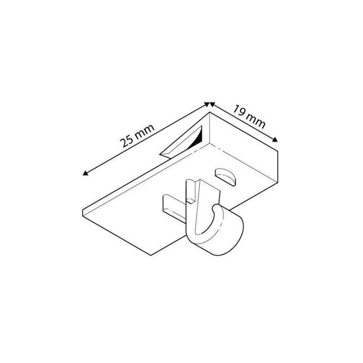 GeckoTeq 2kg Plafond schuif clip haak wit plastic - per stuk