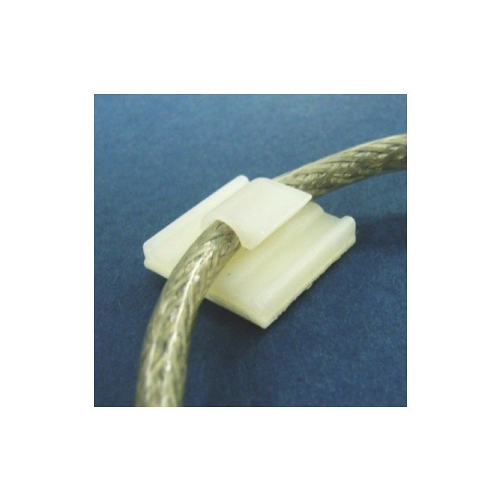 GeckoTeq Crochet de câble autocollant Mini – Nylon blanc