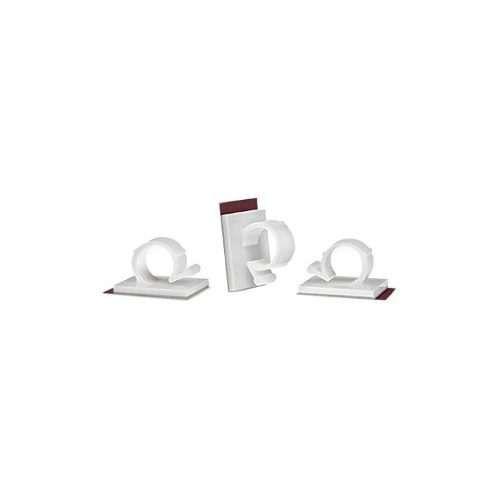 GeckoTeq Self-Adhesive Cable Hooks – Nylon White (per 2)