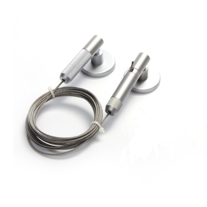 GeckoTeq Tension Cable Steel Wire Set 1.8 mm - 3 meters incl. screws & plugs