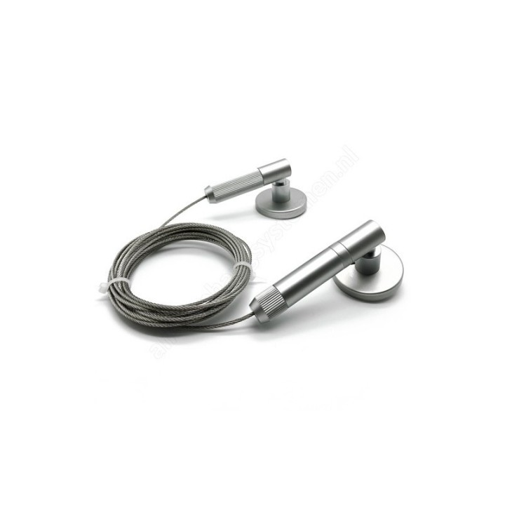 GeckoTeq Tension Cable Steel Wire Set 1,8 mm - 3 mètres avec vis et chevilles