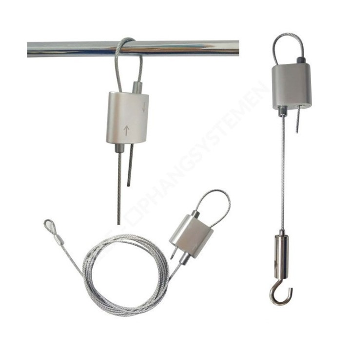 Pince de câble de suspension à boucle autobloquante GeckoTeq pour fil de 2,0 mm