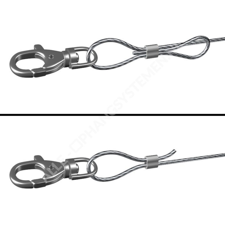 Mousqueton fermé GeckoTeq avec fonction de sécurité et de torsion