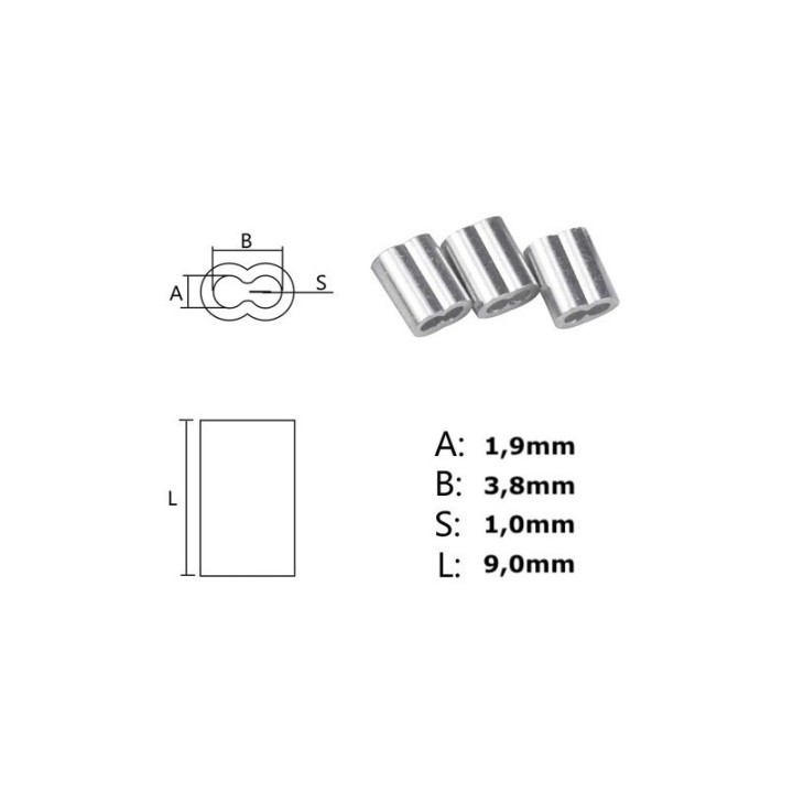 GeckoTeq Knelbus Draadklem 1,5 mm in zwart en alu