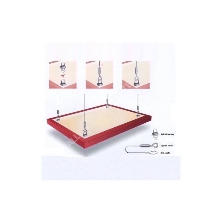 GeckoTeq LED & Acoustic Panel Suspension Kit 21 - Steel 5kg