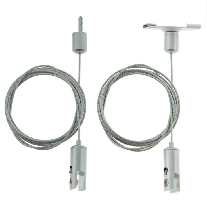 GeckoTeq Système de câble à came au plafond 6 mm - 10 kg avec pince autobloquante