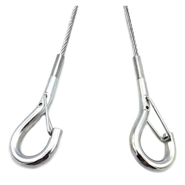 GeckoTeq 1,5mm Steel Wire with Security Hook - 200cm