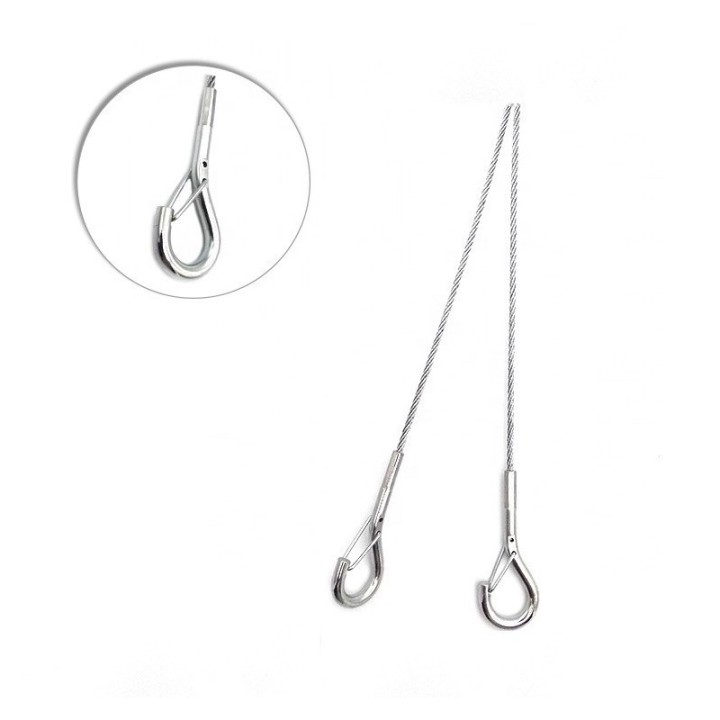 Fil d'acier GeckoTeq 1,5mm avec crochet de sécurité - 2 mètres