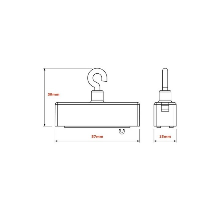 GeckoTeq Ceiling Magnet with Hook - 11.5kg